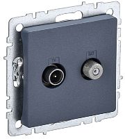 Розетка TV+SAT Оконечная без рамки IEK Brite РТВ/РСп12-БрМ 2-м. маренго картинка